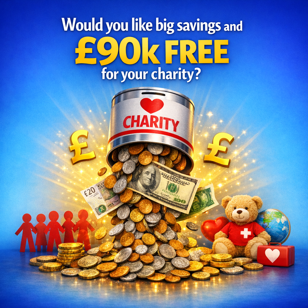 Designer (77) Charities can access £90k for free.